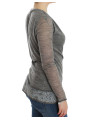 Sweaters Elegant Gray Wool Blend Deep V-neck Sweater 360,00 € 7333413037817 | Planet-Deluxe