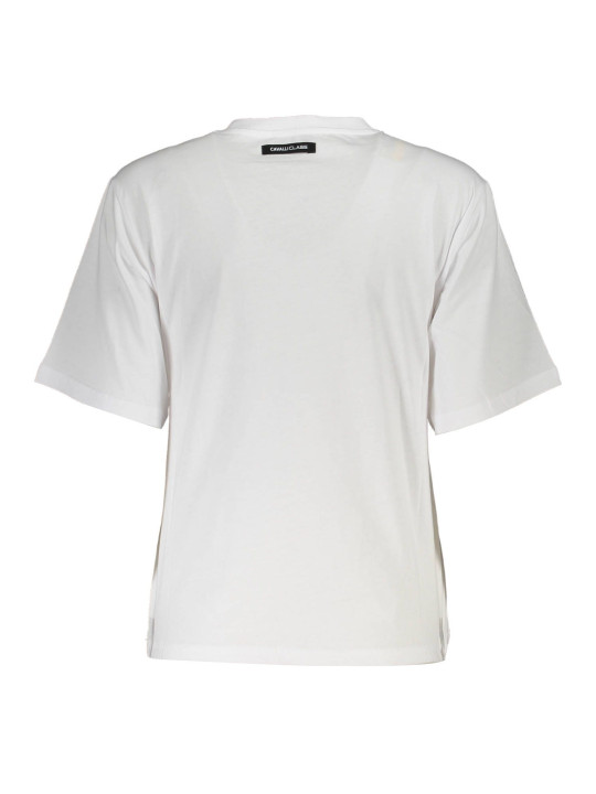Tops & T-Shirts Chic White Printed Tee with Timeless Elegance 70,00 € 8054323861789 | Planet-Deluxe