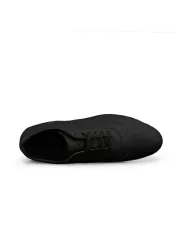 Schwarze Lederschuhe mit Gummisohle