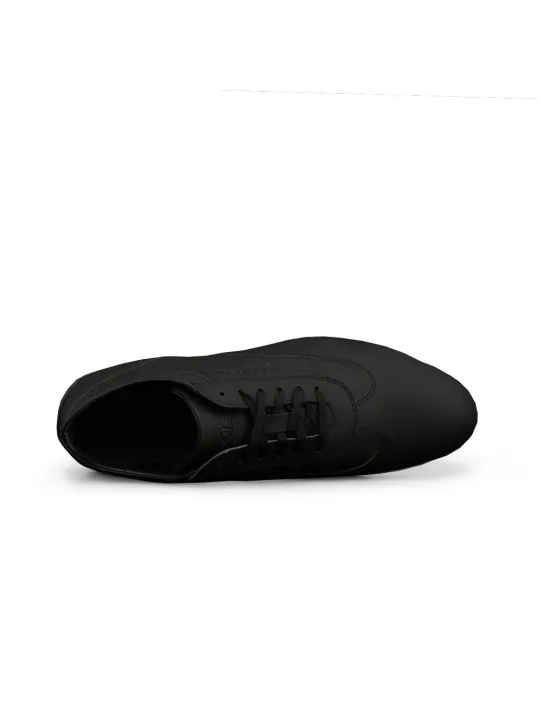 Schwarze Lederschuhe mit Gummisohle