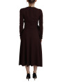 Dresses Elegant Brown Long Sleeve Wrap Dress 2.060,00 € 8057155516780 | Planet-Deluxe