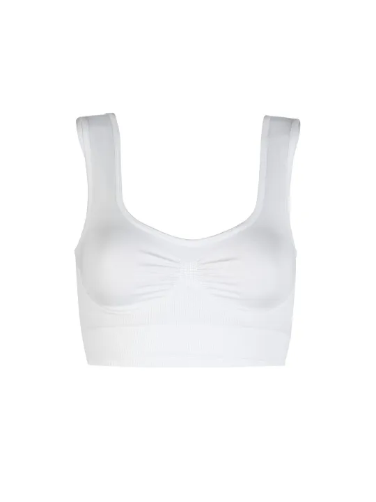 Weißes, ärmelloses Crop Top Bodyboo