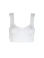 Weißes, ärmelloses Crop Top Bodyboo