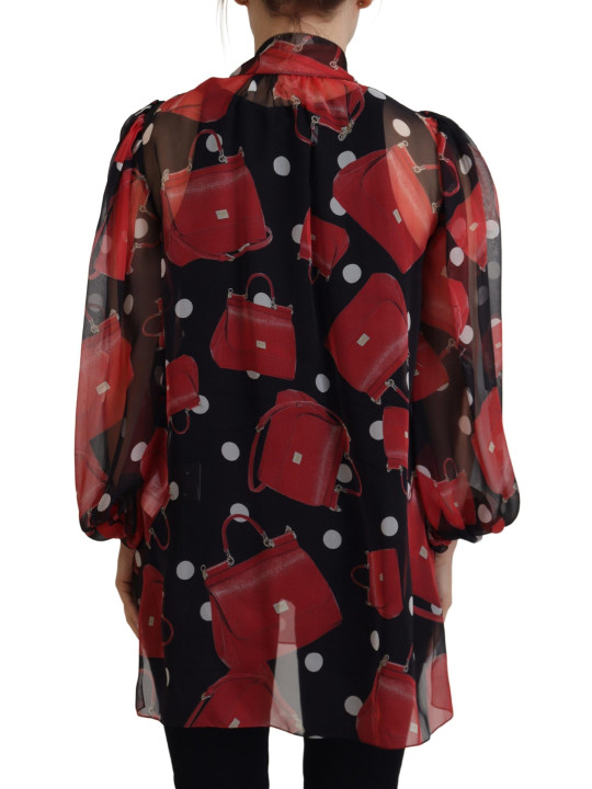 Tops & T-Shirts Sicilian Print Silk Blouse - Luxurious &amp Chic 850,00 € 8054319280518 | Planet-Deluxe
