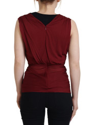 Tops & T-Shirts Bordeaux Silk Blend Top Blouse 920,00 € 8057155489633 | Planet-Deluxe