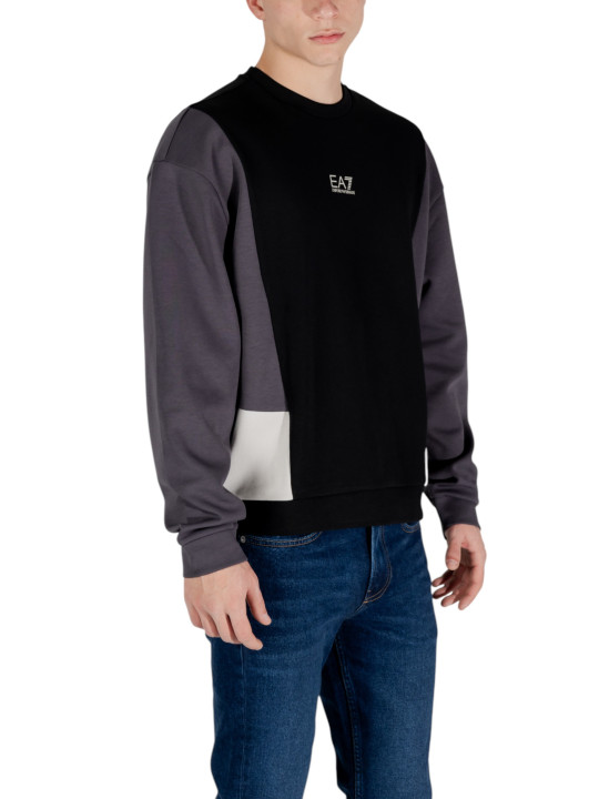 Schwarzes EA7 Colorblock Sweatshirt für Herren