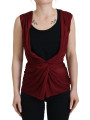 Tops & T-Shirts Bordeaux Silk Blend Top Blouse 920,00 € 8057155489633 | Planet-Deluxe