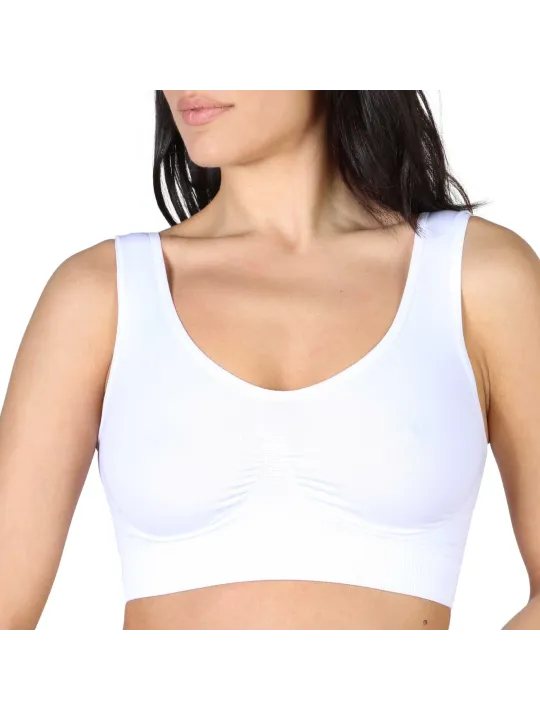 Weißer nahtloser Bodyboo BH mit breiten Trägern