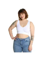 Weiße Crop-Top-Jeans-Tattoo