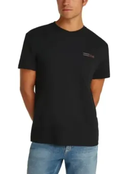 Tommy Hilfiger Herren T-Shirt Schwarz aus Baumwolle