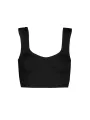 Schwarzes ärmelloses Bauchweg-Crop-Top