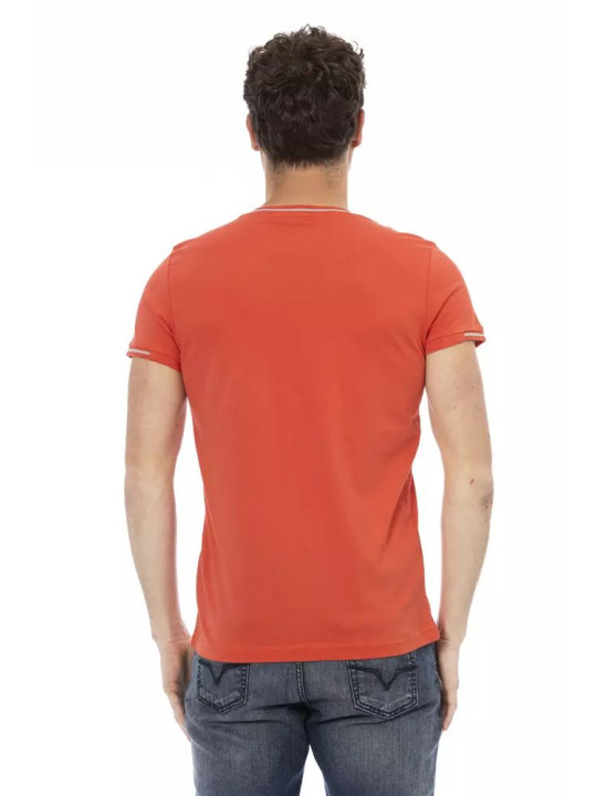 T-Shirts Vibrant Orange V-Neck Tee with Chest Print 60,00 € 8055358419242 | Planet-Deluxe