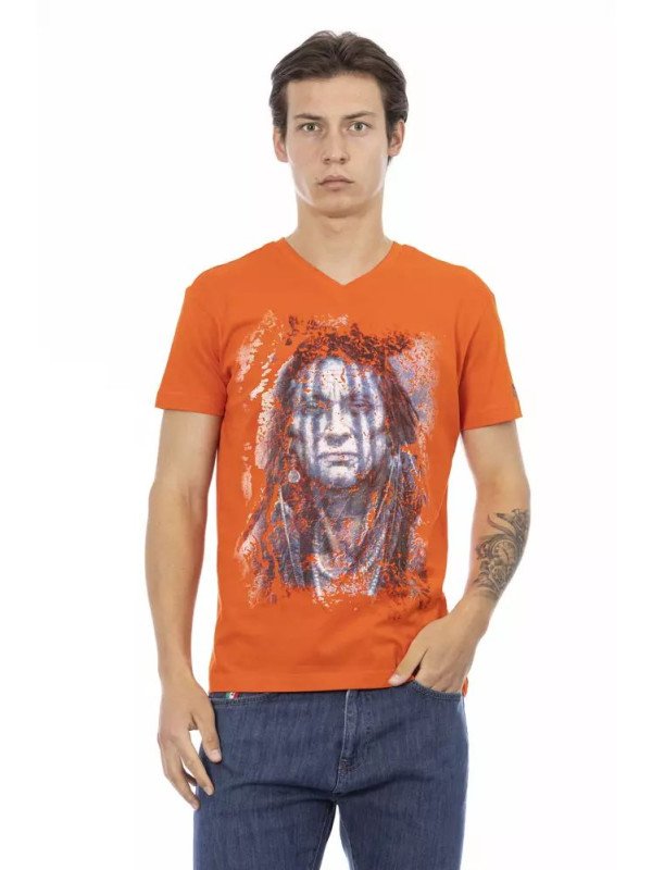T-Shirts Elegant V-Neck Tee with Vibrant Front Print 60,00 € 8056641274425 | Planet-Deluxe