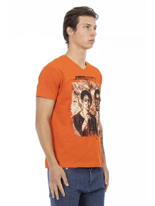 T-Shirts Orange V-Neck Tee with Graphic Charm 60,00 € 8056641275279 | Planet-Deluxe