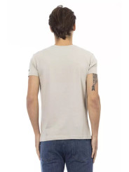 T-Shirts Beige V-Neck Tee with Elegant Front Print 60,00 € 8056641268547 | Planet-Deluxe