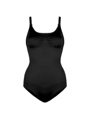 Schwarzes geripptes Bodyboo Shaping Unterwäsche