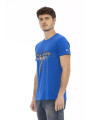 T-Shirts Chic Blue Short Sleeve T-Shirt with Print 60,00 € 8056641270809 | Planet-Deluxe