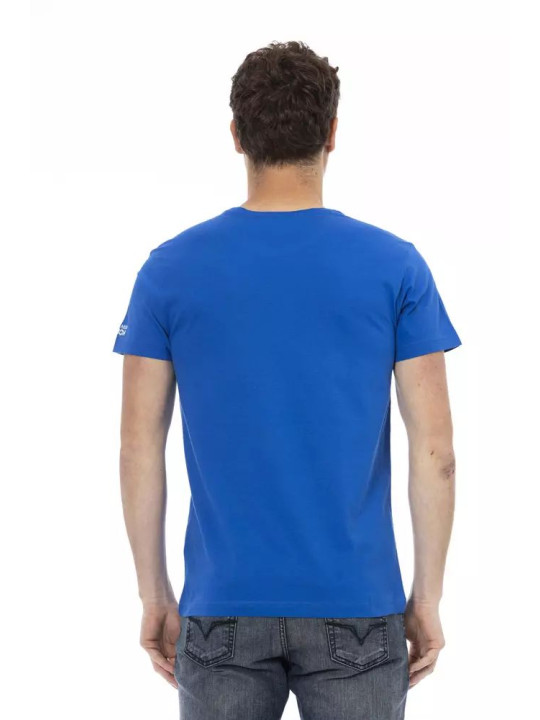 T-Shirts Chic Blue Short Sleeve T-Shirt with Print 60,00 € 8056641270809 | Planet-Deluxe