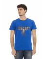 T-Shirts Chic Blue Short Sleeve T-Shirt with Print 60,00 € 8056641270809 | Planet-Deluxe