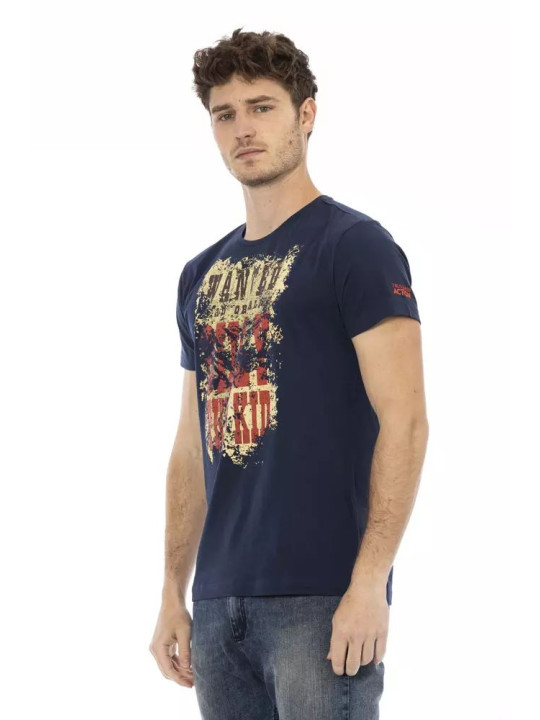 T-Shirts Chic Blue Printed Short Sleeve Tee 60,00 € 8056641260602 | Planet-Deluxe