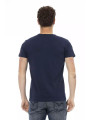 T-Shirts Chic Blue Printed Short Sleeve Tee 60,00 € 8056641260602 | Planet-Deluxe