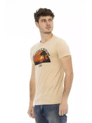 T-Shirts Beige Short Sleeve Tee with Sleek Print 60,00 € 8055358417613 | Planet-Deluxe