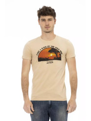 T-Shirts Beige Short Sleeve Tee with Sleek Print 60,00 € 8055358417613 | Planet-Deluxe