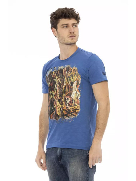 T-Shirts Sophisticated Blue Tee with Front Print 60,00 € 8056641272087 | Planet-Deluxe