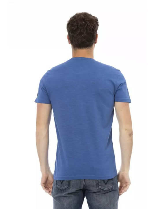 T-Shirts Sophisticated Blue Tee with Front Print 60,00 € 8056641272087 | Planet-Deluxe