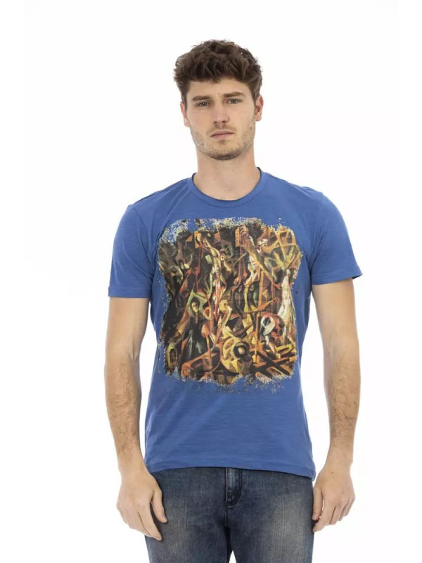 T-Shirts Sophisticated Blue Tee with Front Print 60,00 € 8056641272087 | Planet-Deluxe