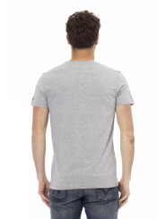 T-Shirts Chic Gray Cotton-Blend Tee with Artistic Front Print 60,00 € 8056641276313 | Planet-Deluxe