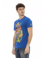 T-Shirts Elegant Blue Tee with Front Print 60,00 € 8056641268912 | Planet-Deluxe