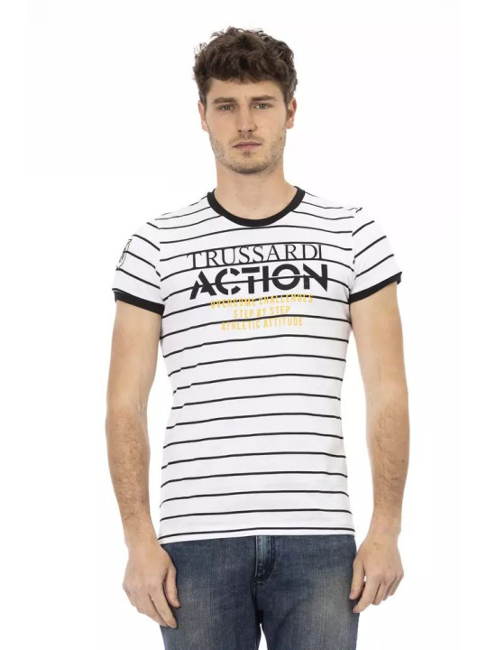 T-Shirts Sleek White Tee with Bold Print 60,00 € 8055358419716 | Planet-Deluxe