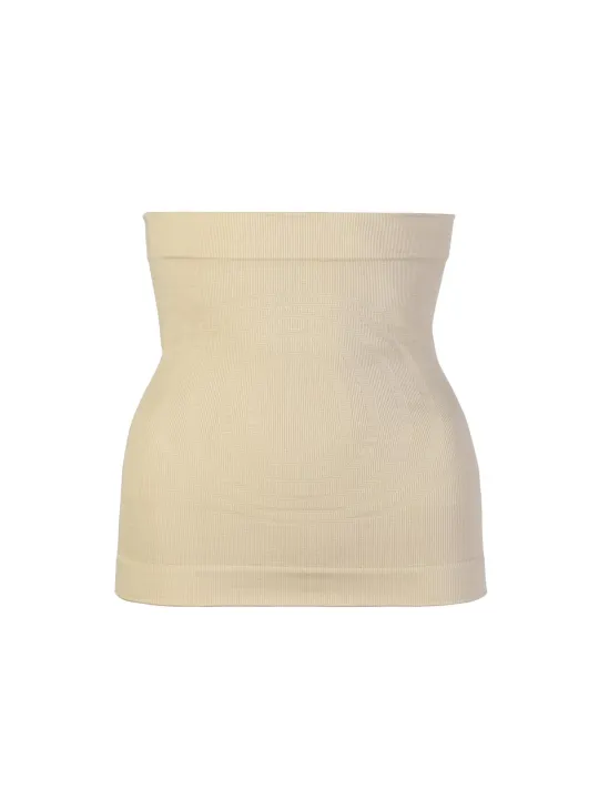 Beiges, nahtloses Rippen-Röhrenkleid Bodyboo BB1050_Nude Braun