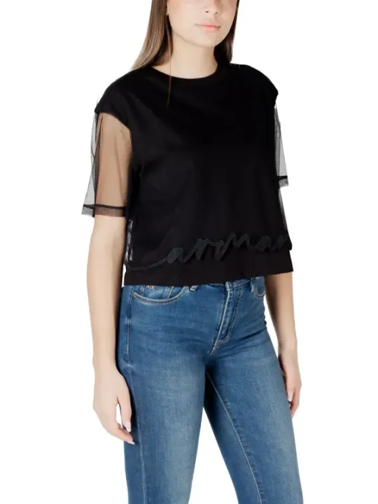 "Armani Exchange Tops im Sale | Armani Exchange Essential Black Top online kaufen"|Planet-Deluxe