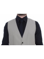 Vests Elegant Beige Cotton Silk Dress Vest 390,00 € 7333413022356 | Planet-Deluxe