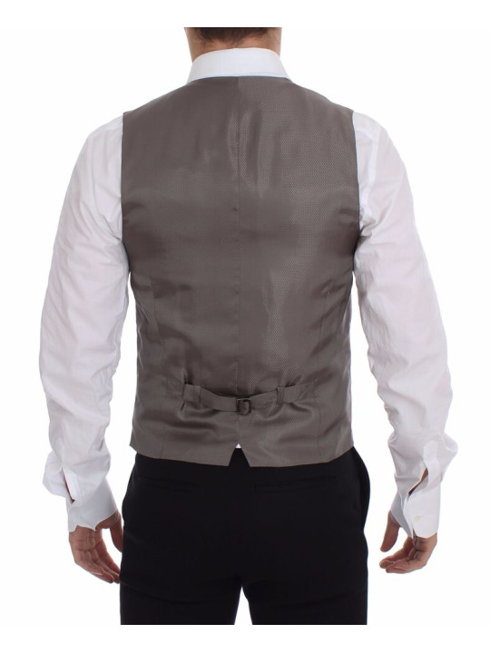 Vests Elegant Beige Cotton Dress Vest 320,00 € 8034166583336 | Planet-Deluxe