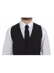Vests Elegant Gray Wool Stretch Dress Vest 350,00 € 8050442357677 | Planet-Deluxe