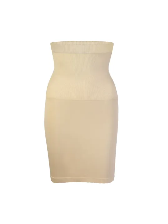Nude braunes Rippstrick Minikleid Bodycon