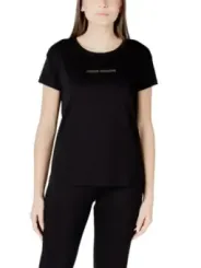 Armani Exchange Damen T-Shirt Schwarz aus Baumwolle