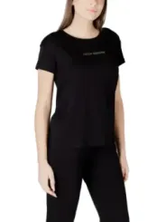 Armani Exchange Damen T-Shirt Schwarz aus Baumwolle