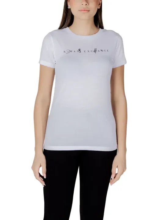 "Armani Exchange T-Shirts im Sale | Armani Exchange Damen Sommer TShirt Weiß online kaufen"|Planet-Deluxe