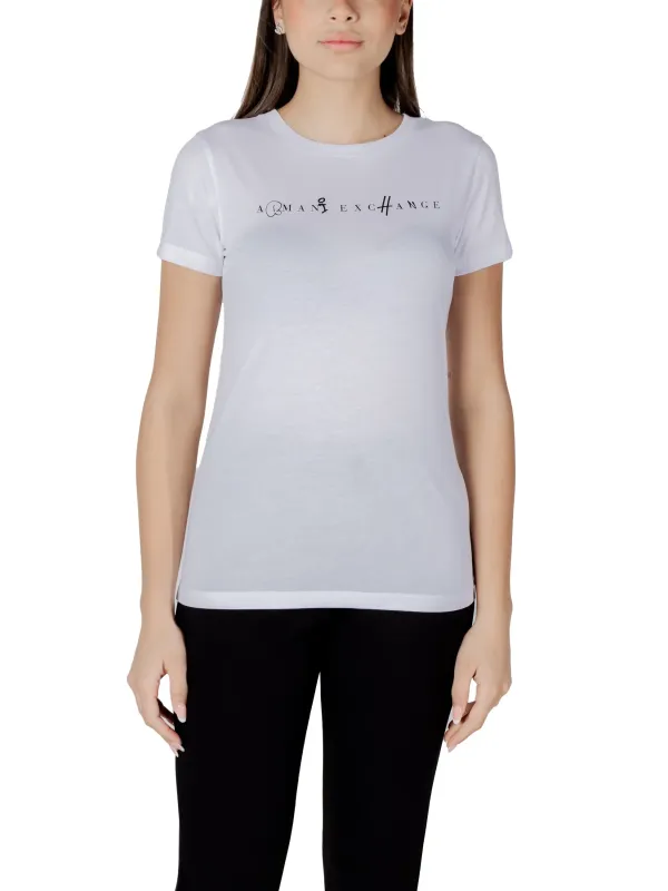 "Armani Exchange T-Shirts im Sale | Armani Exchange Damen Sommer TShirt Weiß online kaufen"|Planet-Deluxe