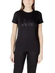 "Armani Exchange T-Shirts im Sale | Armani Exchange Damen T-Shirt Schwarz Baumwolle online kaufen"|Planet-Deluxe