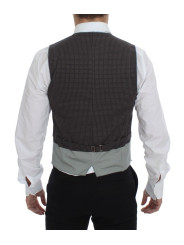 Vests Elegant Gray Cotton Dress Vest 550,00 € 7333413039408 | Planet-Deluxe