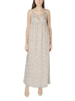 Beiges Sommerkleid V-Ausschnitt - Only Elegance