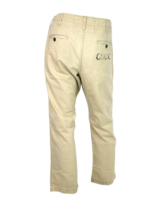 Jeans & Pants Light Brown Washed Cotton Pant Gucci Print 680,00 €  | Planet-Deluxe