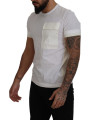 T-Shirts Elegant White Cotton Tee with DG Chest Pocket 700,00 € 8050249423797 | Planet-Deluxe