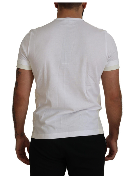 T-Shirts Elegant White Cotton Tee with DG Chest Pocket 700,00 € 8050249423797 | Planet-Deluxe