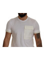 T-Shirts Elegant White Cotton Tee with DG Chest Pocket 700,00 € 8050249423797 | Planet-Deluxe